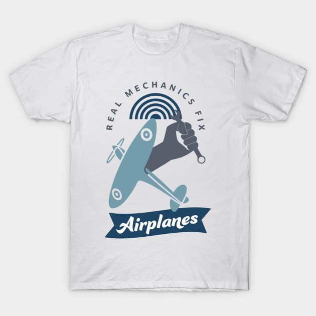 Airplane Mechanic Aircraft Technician Fun T-Shirt by Foxxy Merch